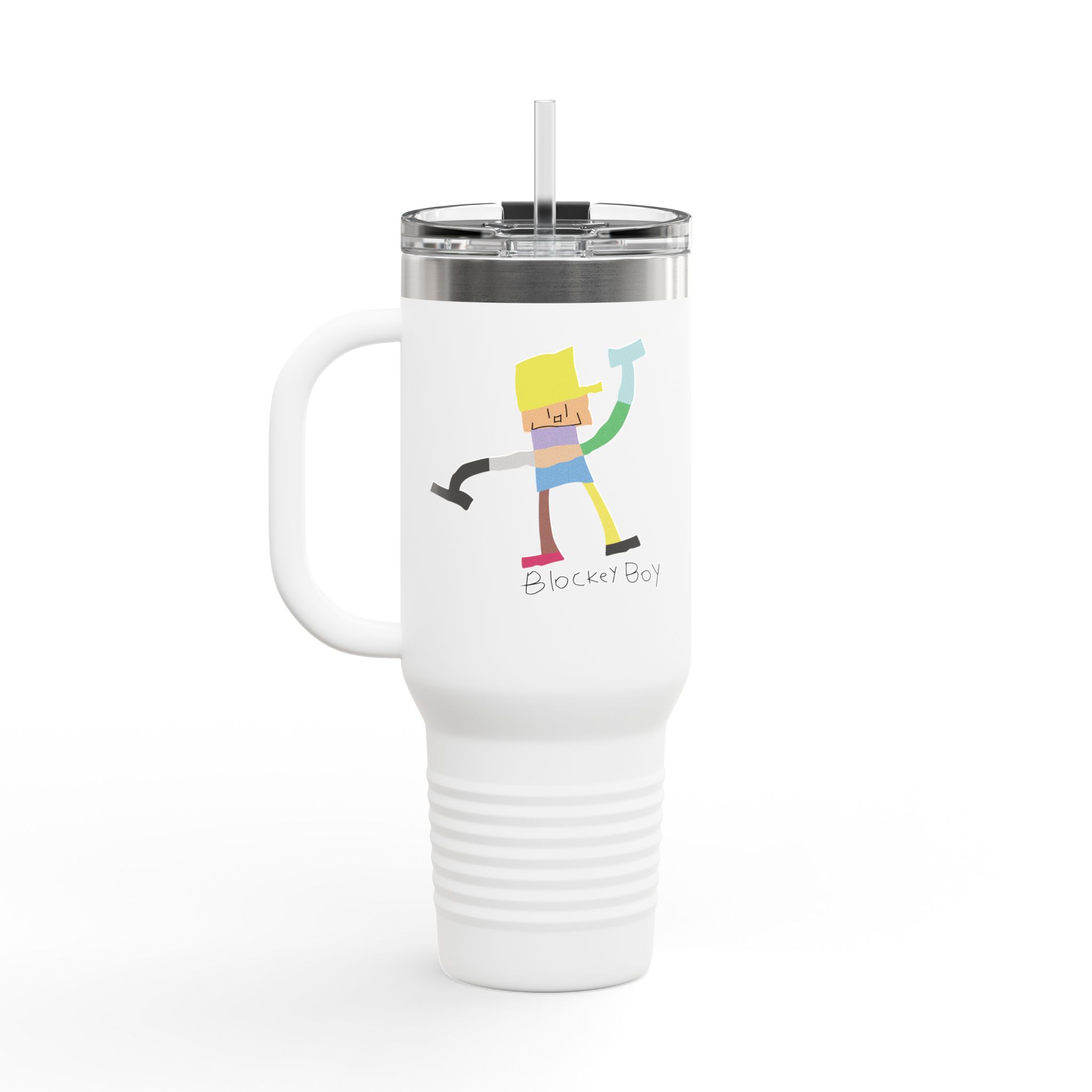 Blockey Boy Insulated Travel Mug - Image 2